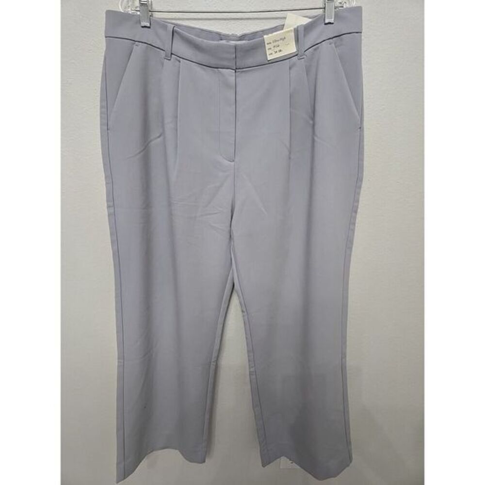 Abercrombie Fitch Wide Leg Tailored Gray Pants 34/18 Short